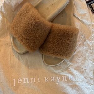 Jenni Kayne Tan Fuzzy Slides